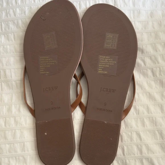 NEW J. Crew Brown Leather Minimalist Sandals with Thin Straps - Picture 3 of 3